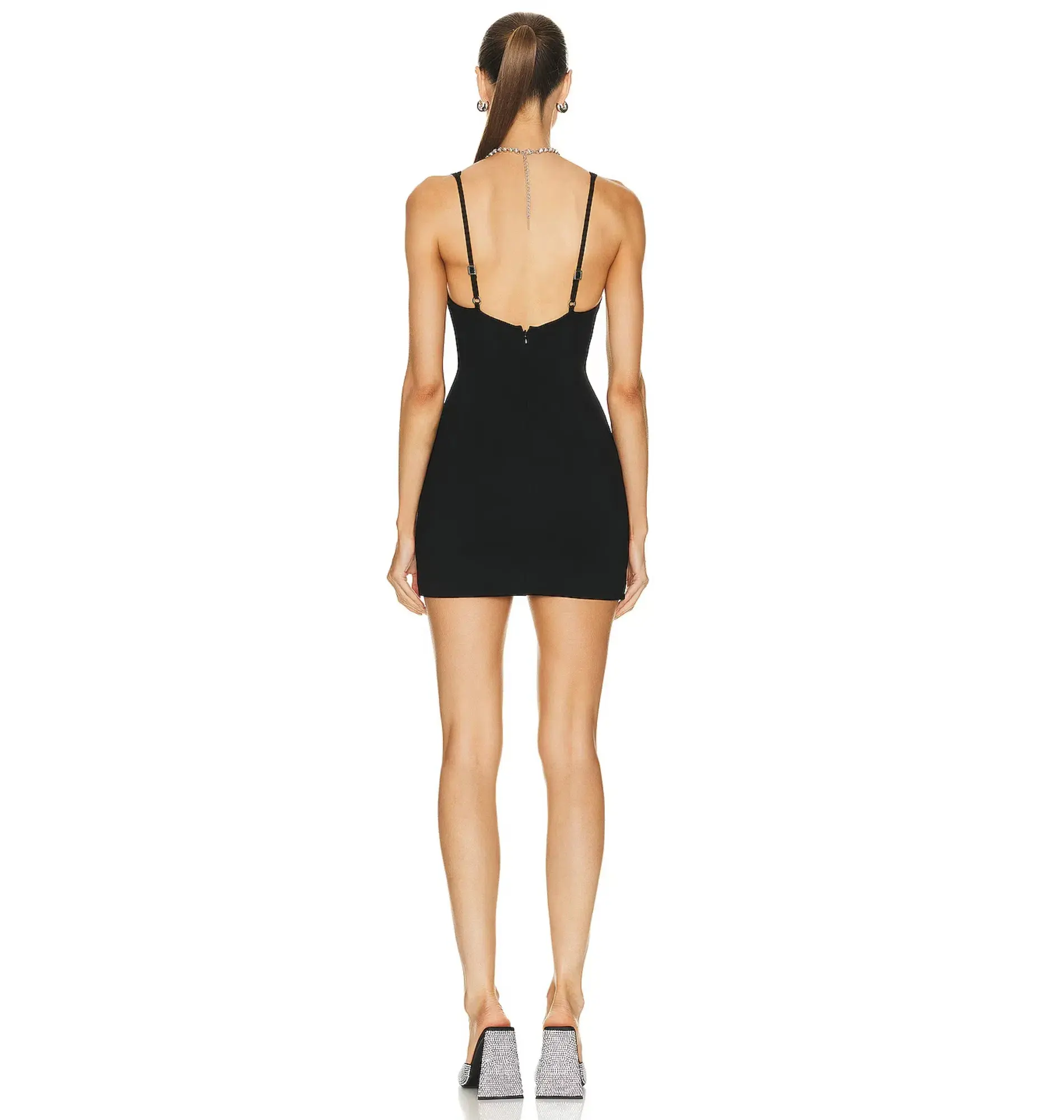 Area NYC Embellished Cutout Mini Dress Black Size AU 8 - Image 3