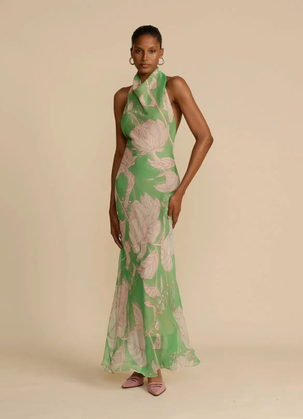 Arcina Ori Josephine Dress Green Floral Print Size S /  AU 8 - Image 1