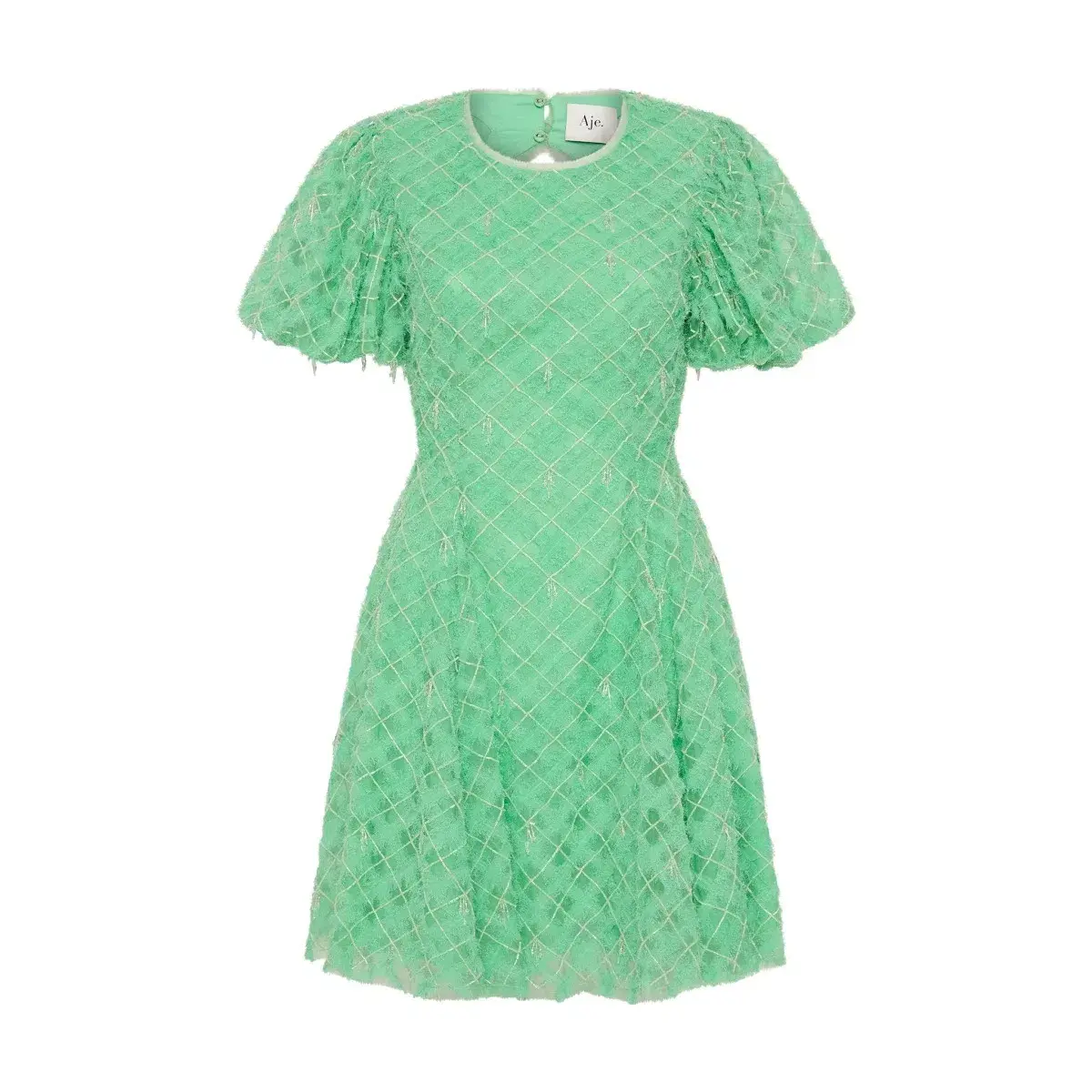 Aje Context Embellished Mini Dress Green Size AU 16 - Image 5