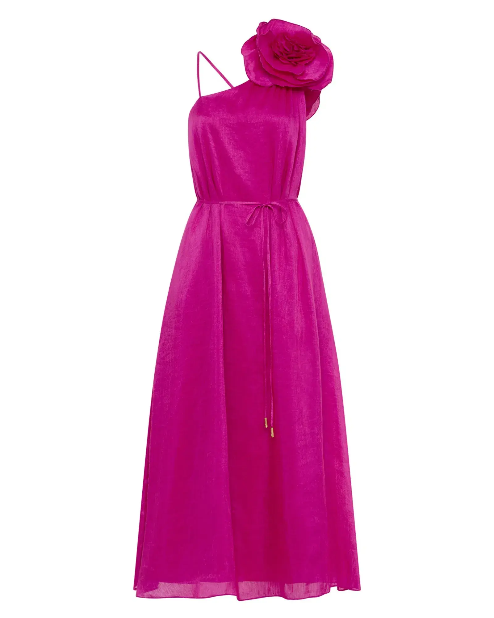 Aje Quintessa Flower Midi Dress in Deep MAgenta Size AU 14 - Image 5