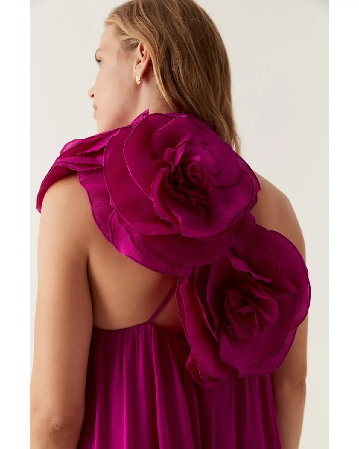 Aje Quintessa Flower Midi Dress in Deep MAgenta Size AU 14 - Image 2