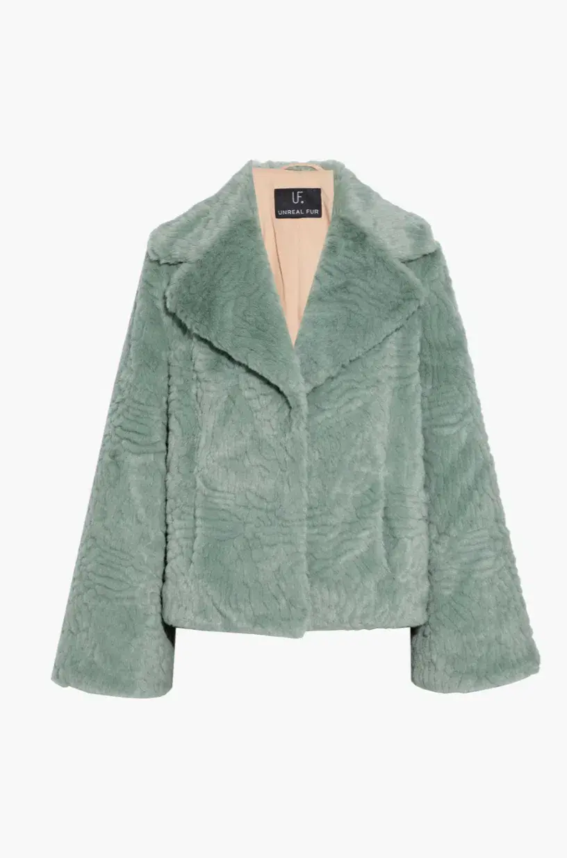 Unreal Fur Lily Jacket in Mint Size L / AU 12 for rent on The Volte - main image