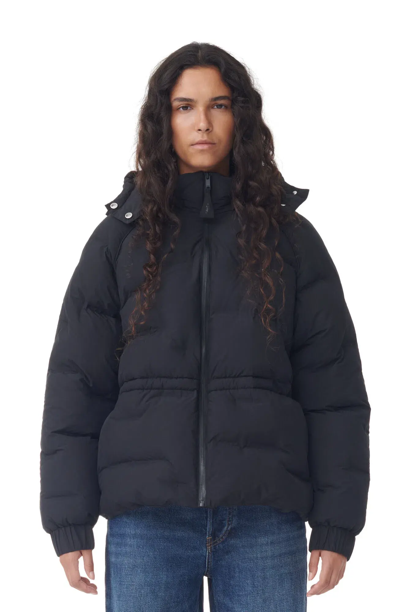 Ganni Short Buffer Raglan Jacket Black Size 10 - Image 2
