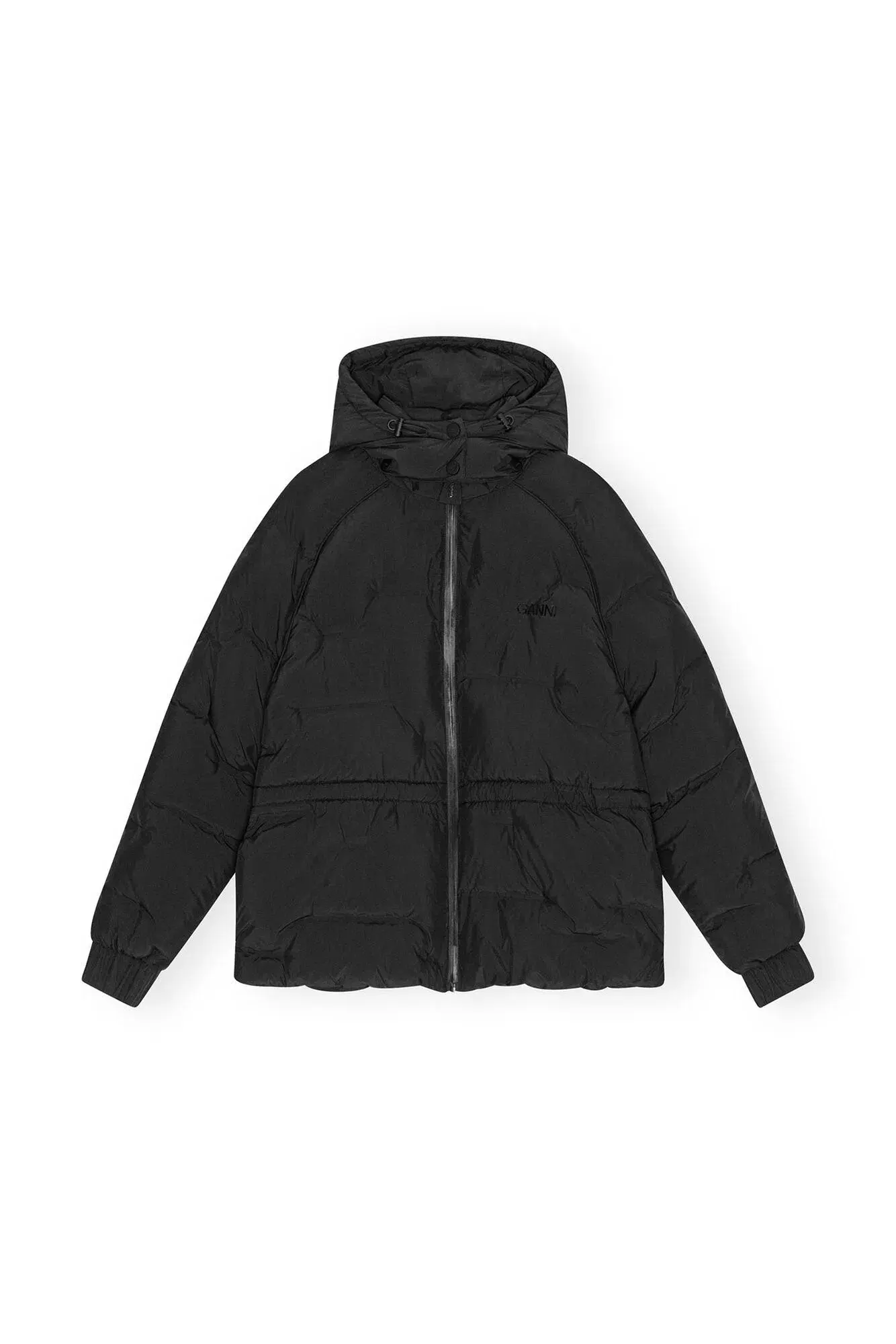 Ganni Short Buffer Raglan Jacket Black Size 10 - Image 5