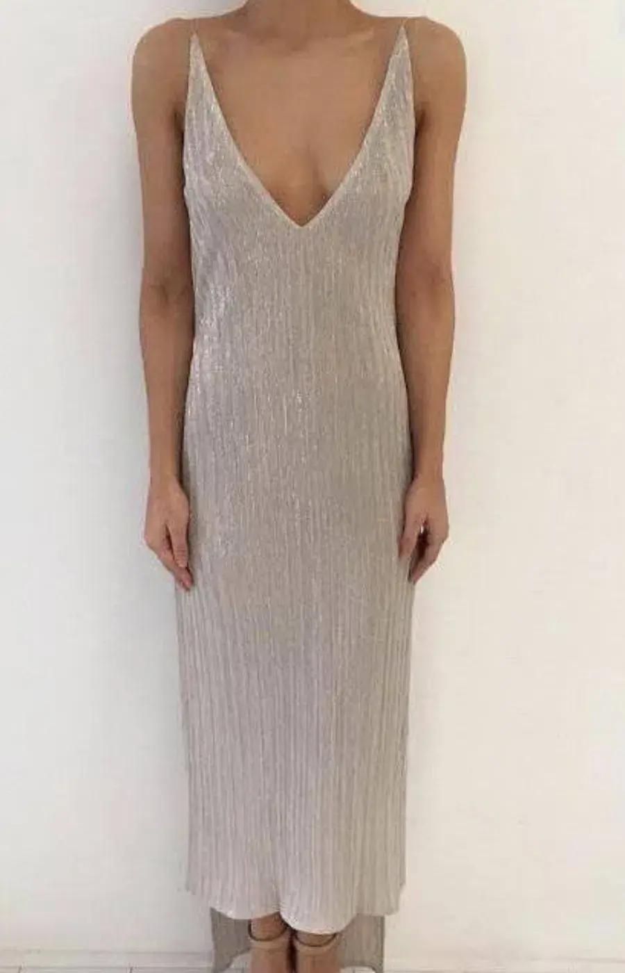 Natalie Rolt Dion Dress in Champagne Size 6 for rent on The Volte - main image
