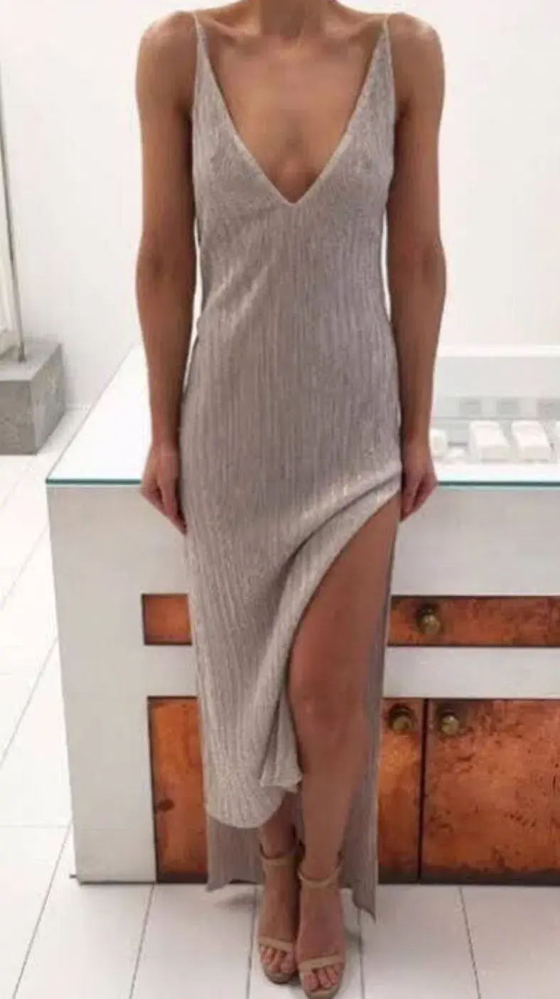 Natalie Rolt Dion Dress in Champagne Size 6 for rent on The Volte - main image