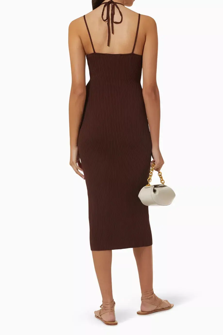 Viktoria & Woods Knit Midi Dress in Chocolate Size 8 for rent on The Volte - main image