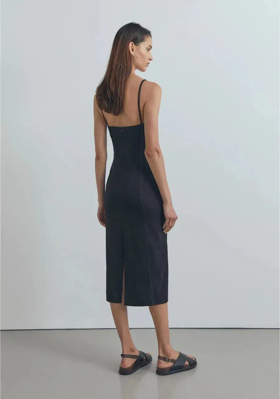 Viktoria & Woods Denim Midi Dress Black Size 8 - Image 2
