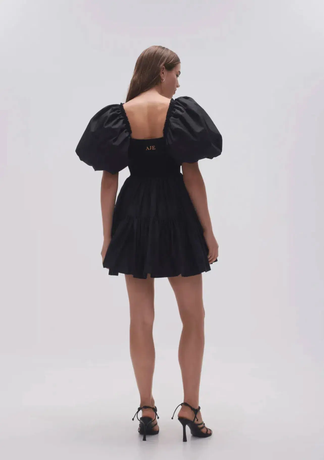 Aje Casa Puff Sleeve Mini Dress Black Size 8 - Image 2