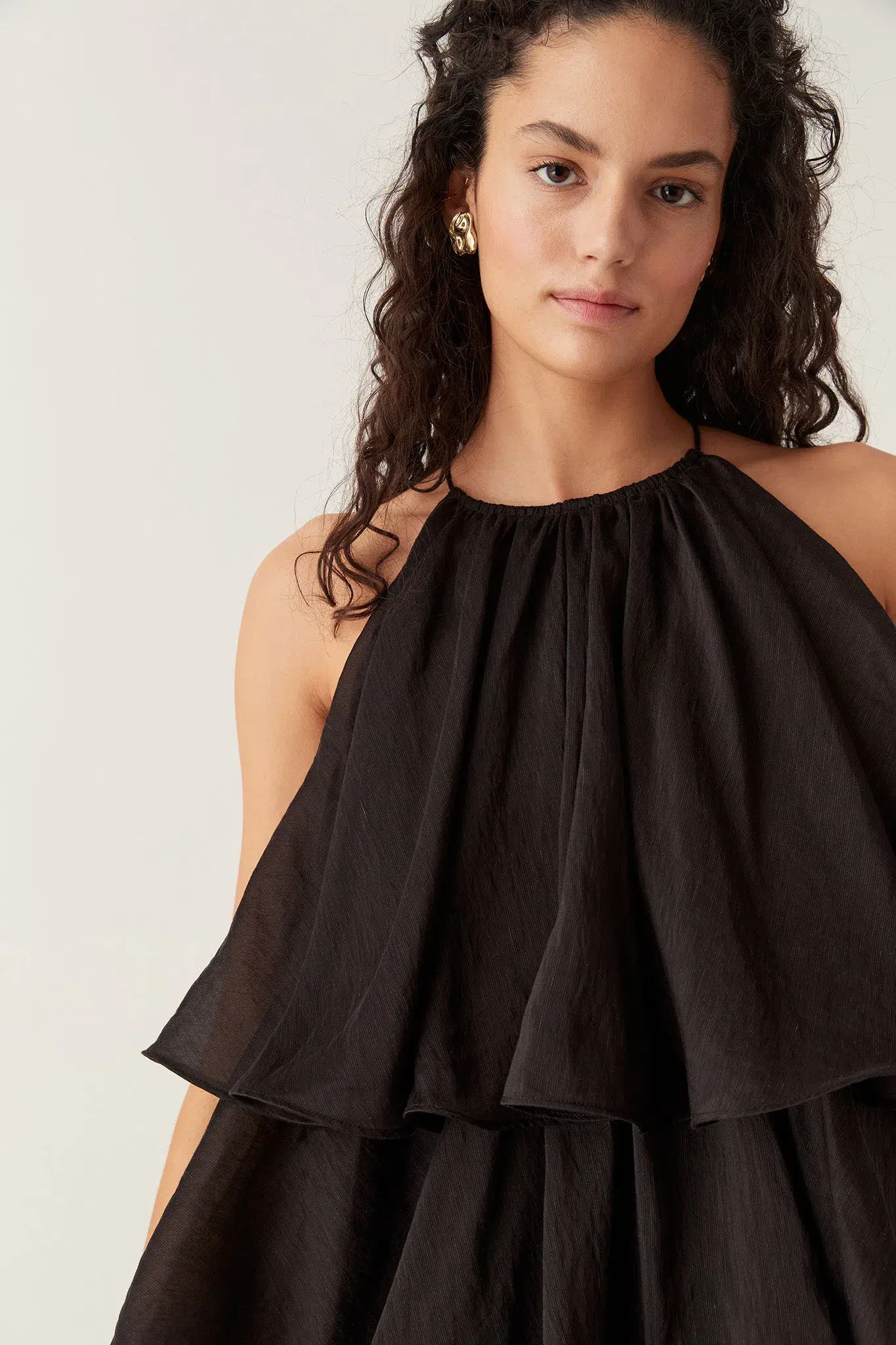Aje Claudia Tiered Mini Dress Black Size 8 - Image 3