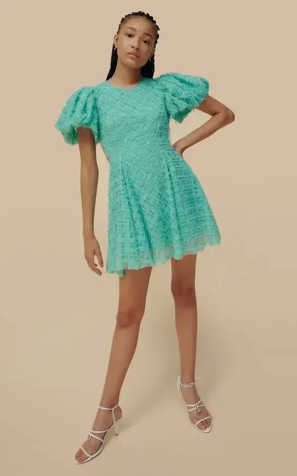 Aje Context Embellished Mini Dress Green Size 12 - Image 1