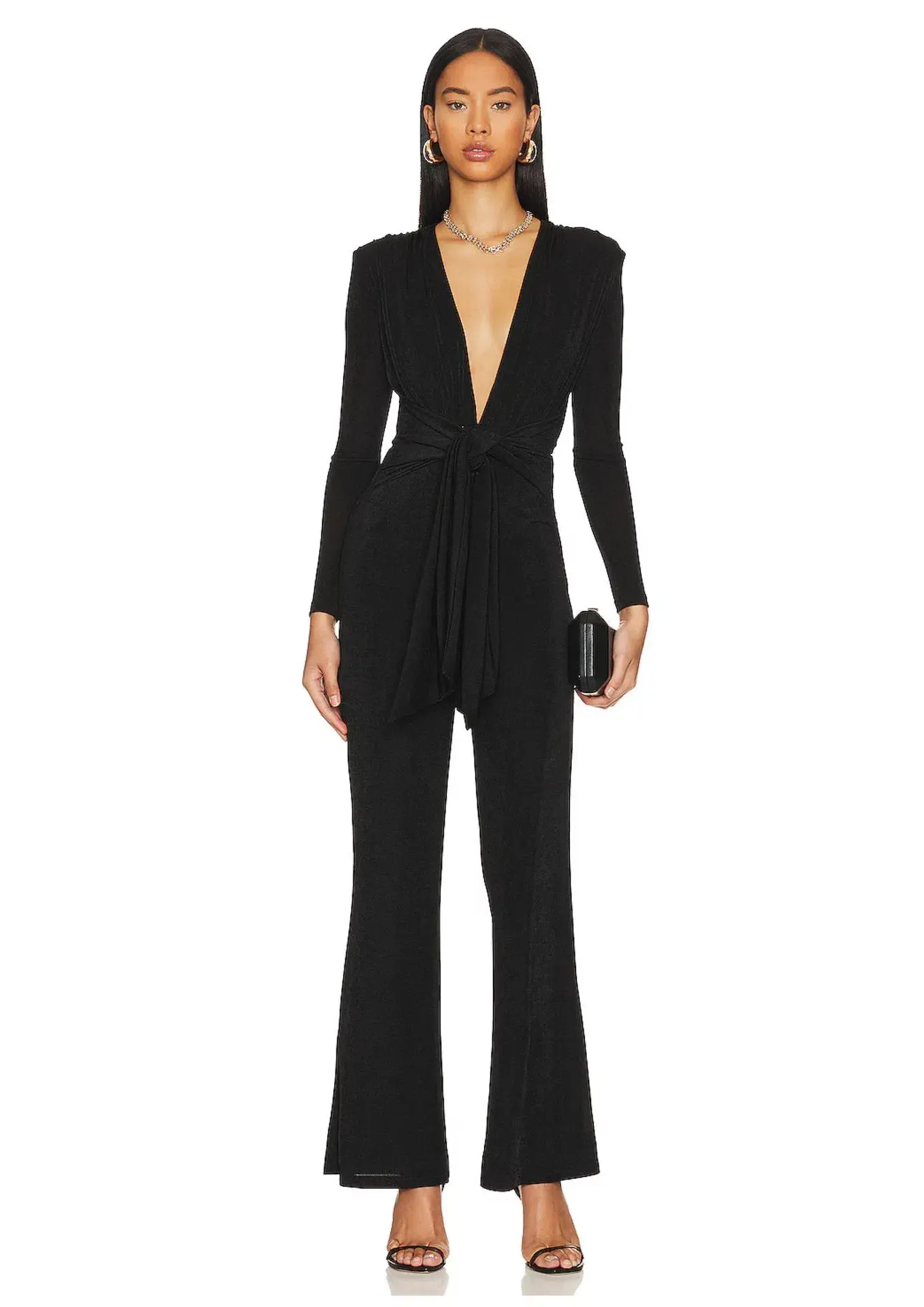 MISHA Thelka Slinky Jersey Jumpsuit Black Size 8 - Image 1