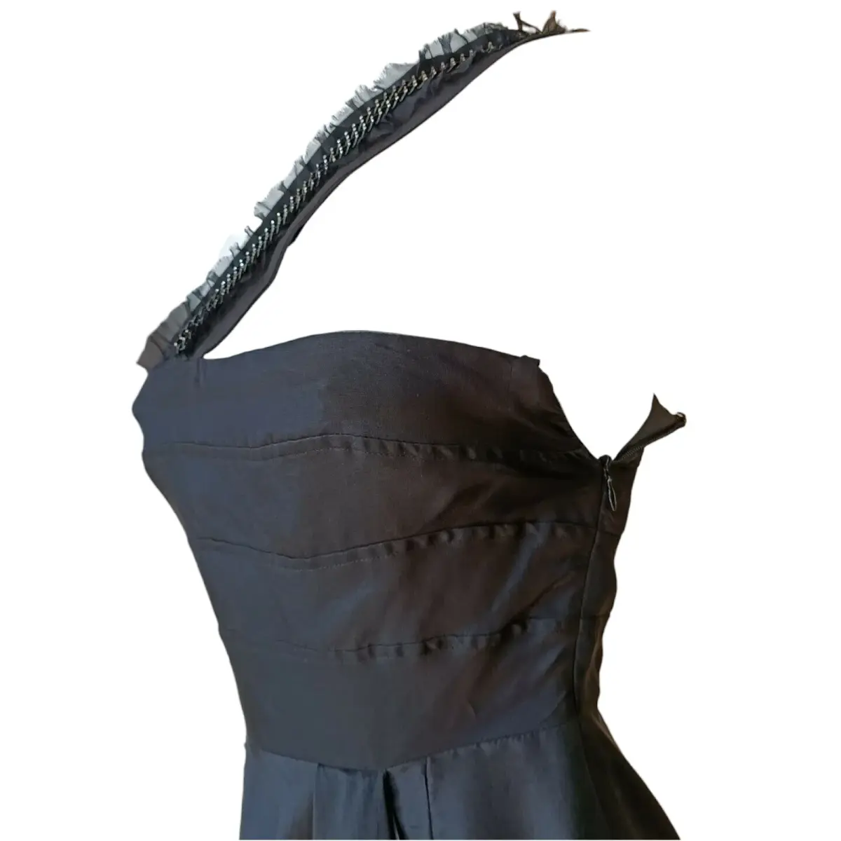 Rachel Gilbert One Shoulder Silk Mini Dress Black Size 0 / AU 6 - Image 6