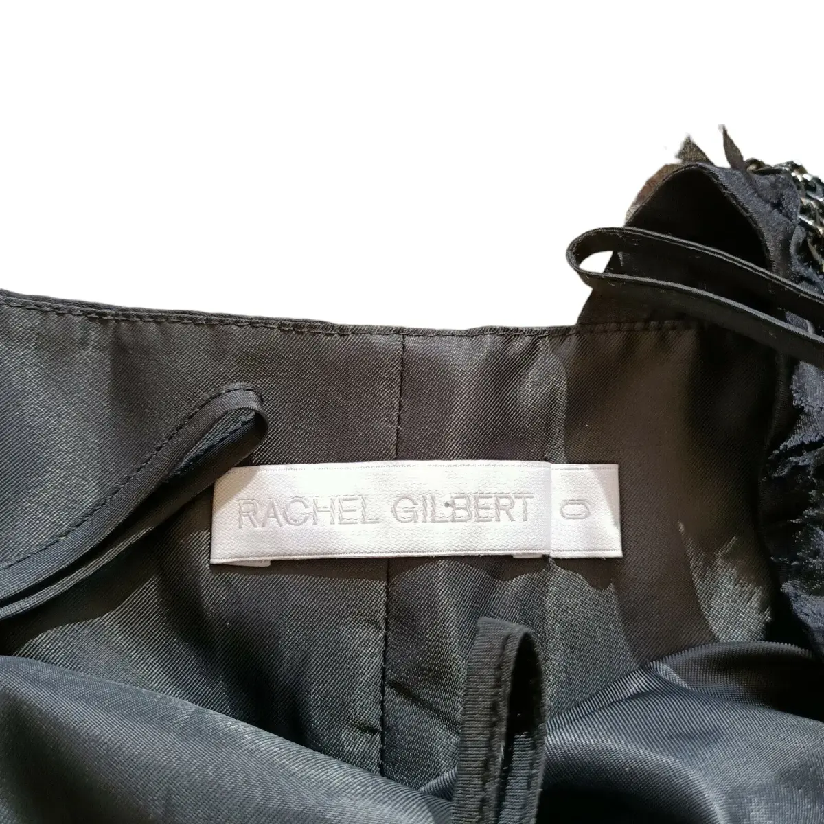 Rachel Gilbert One Shoulder Silk Mini Dress Black Size 0 / AU 6 - Image 7