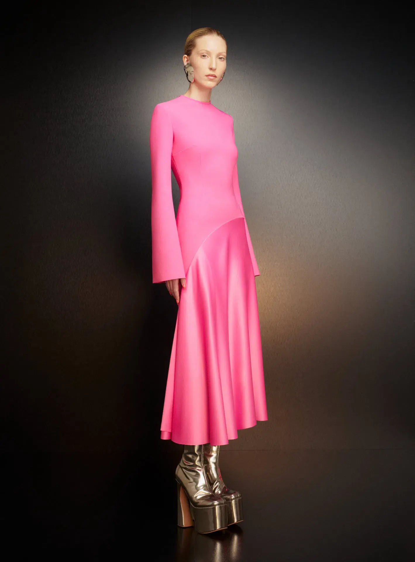 Solace London Gaia Midi Dress Pink Size 8 - Image 1