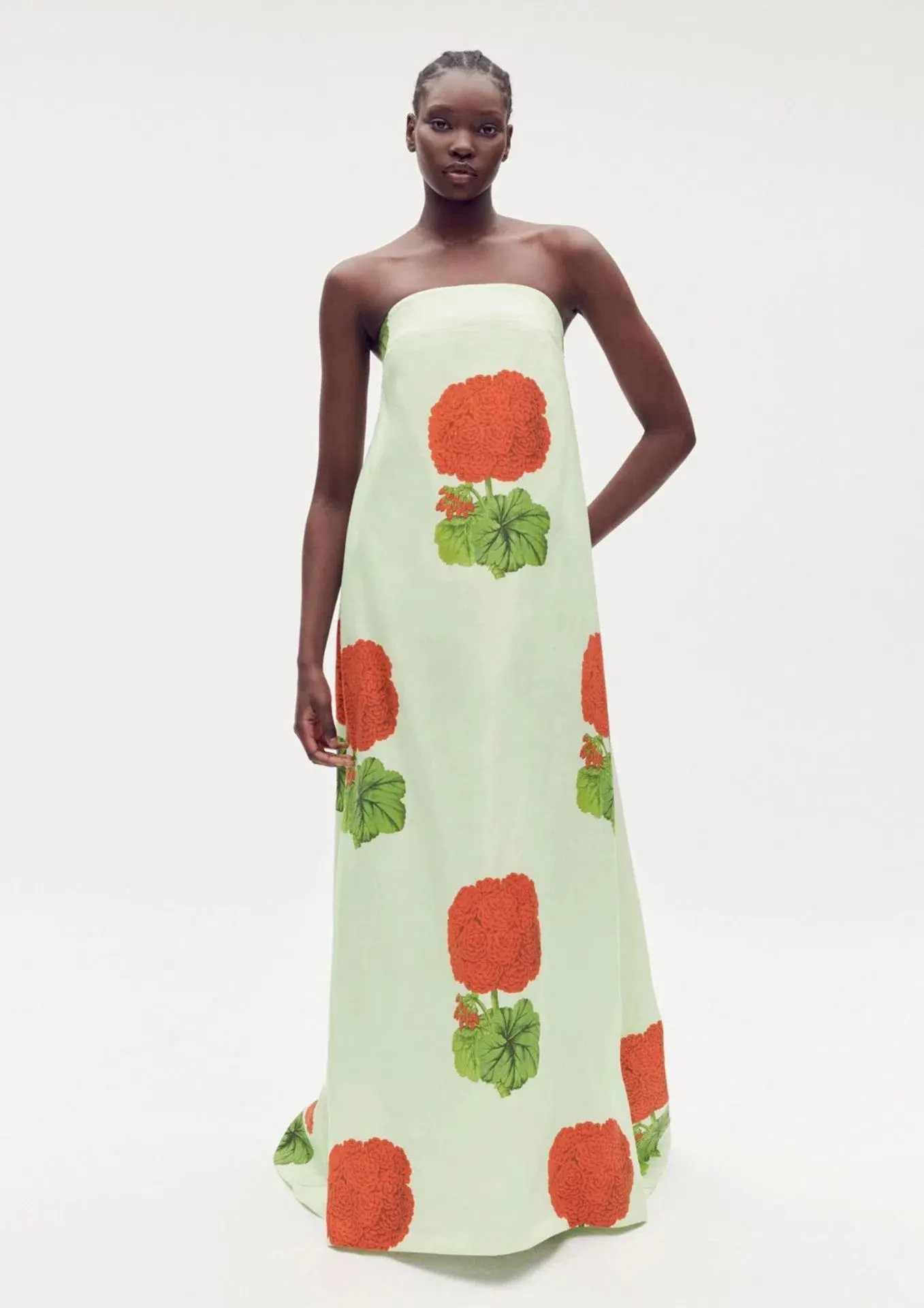 Oroton Posie Geranium Print Gown in Sea Spray Size 8 - Image 1