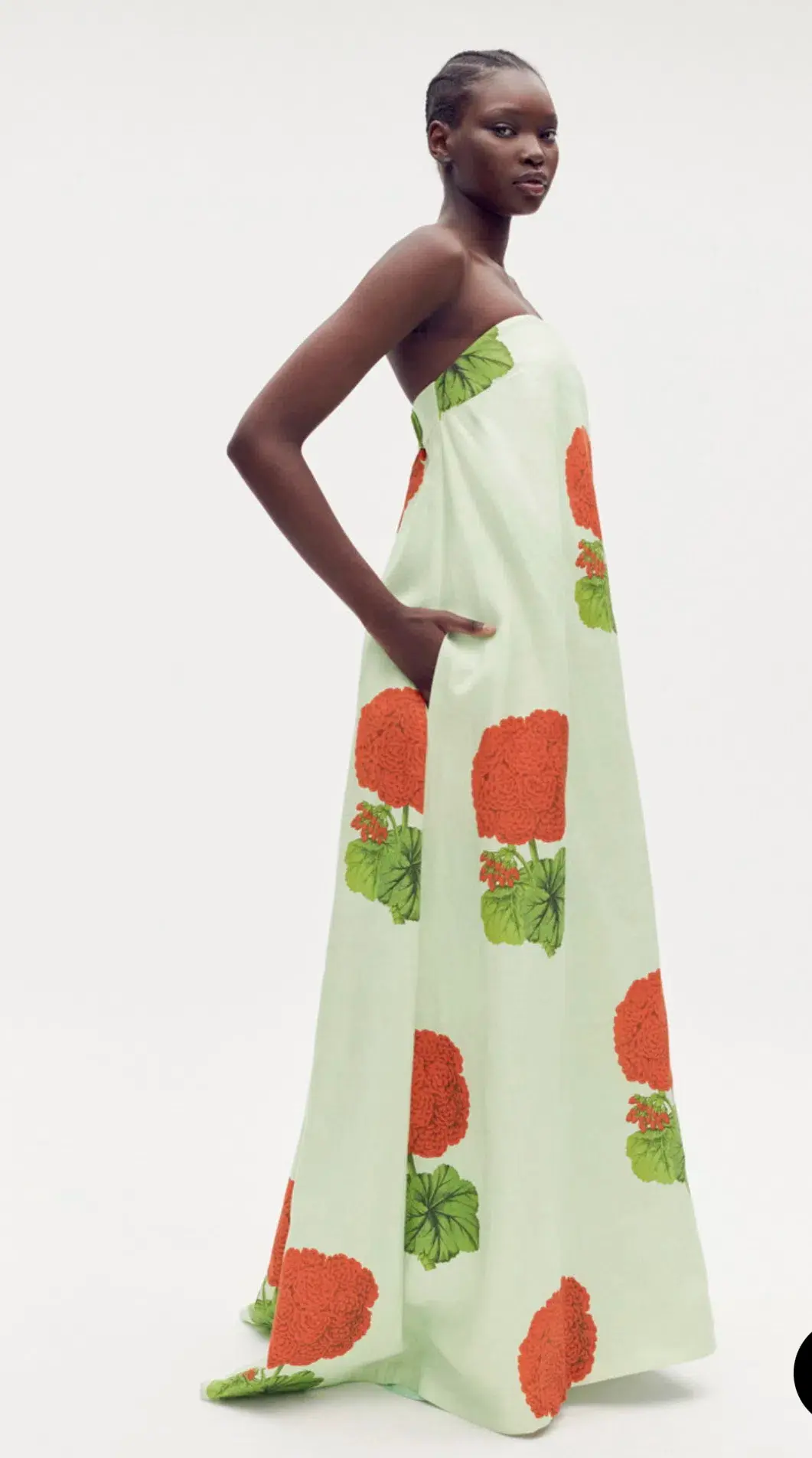Oroton Posie Geranium Print Gown in Sea Spray Size 8 - Image 2