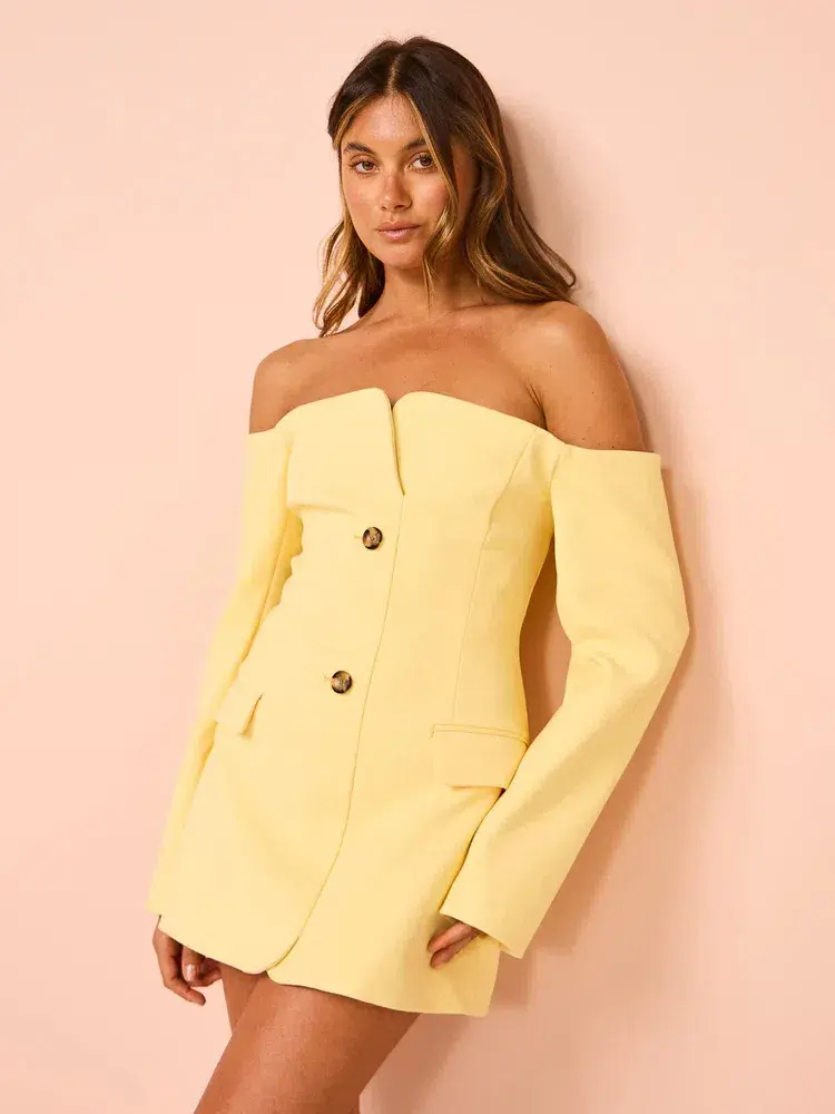 Sir the Label Sandrine Tailored Mini Dress in Limone Size 1 / AU 8 - Image 11