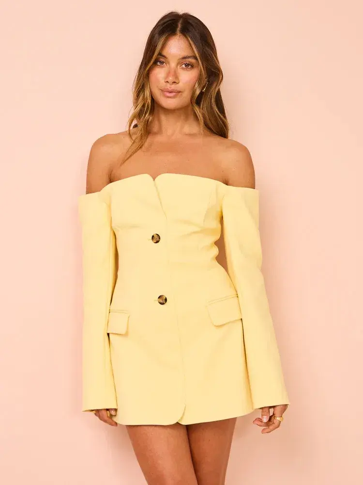 Sir the Label Sandrine Tailored Mini Dress in Limone Size 1 / AU 8 - Image 2