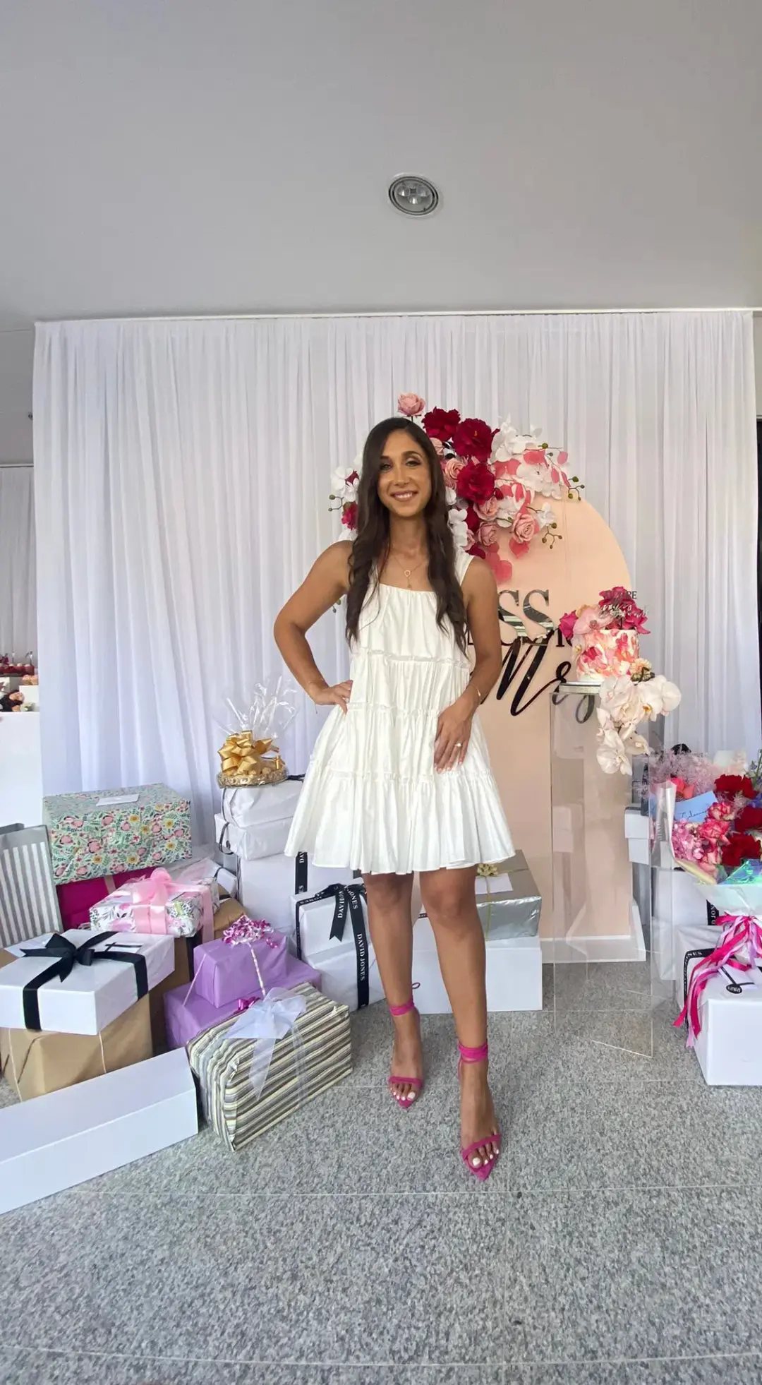 Aje Solstice Tiered Mini Dress Ivory Size 6 for rent on The Volte - main image