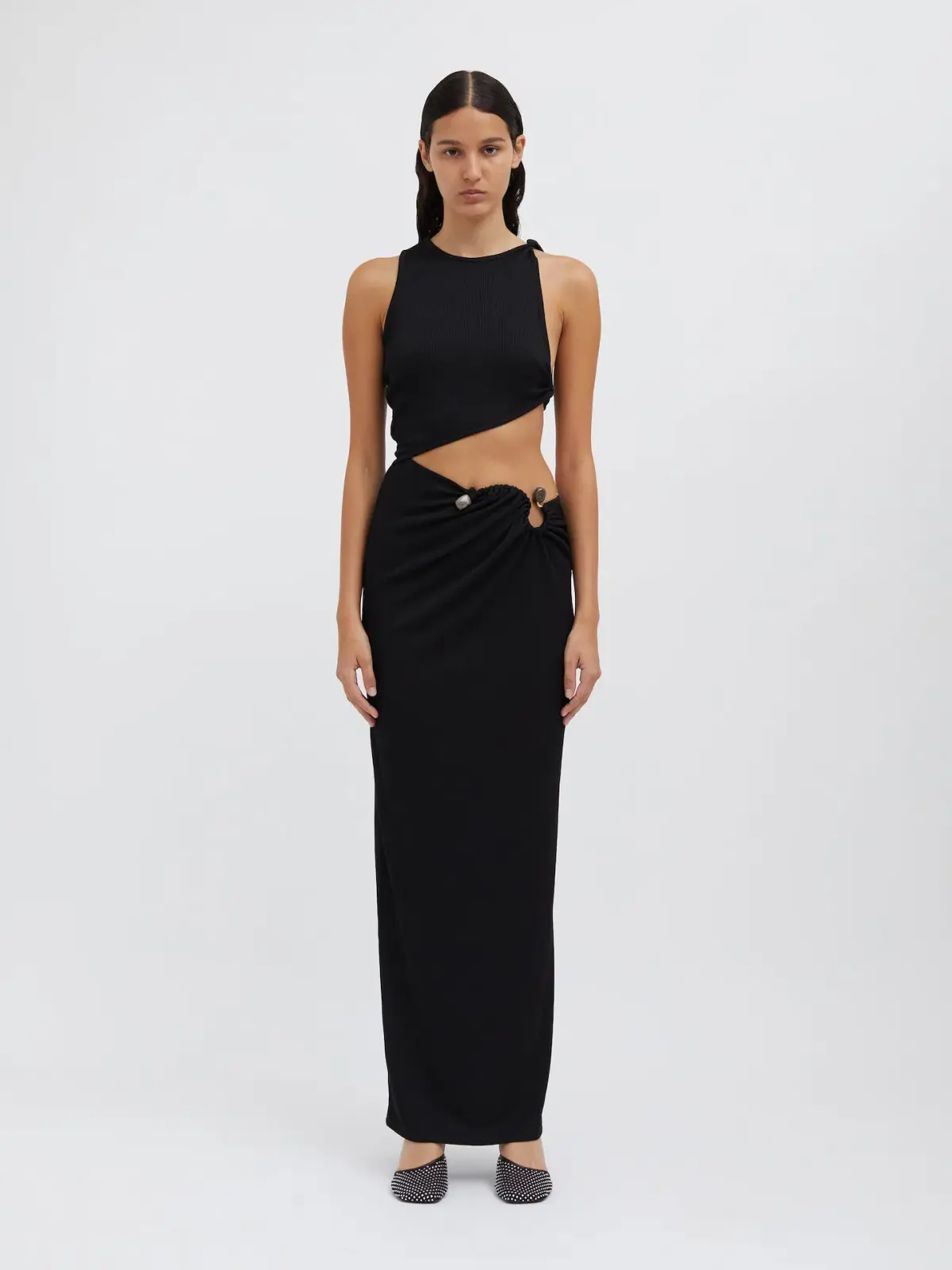 Christopher Esber Stone Scythe Tank Dress Black Size 8 - Image 1