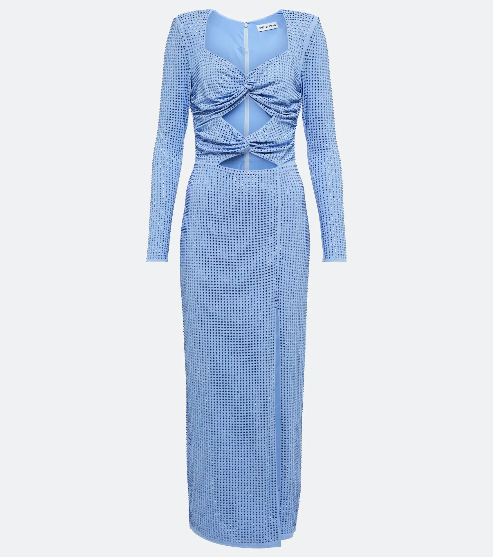 Self Portrait Rhinestone Cutout Midi Dress Blue Size S / AU 8 - Image 3