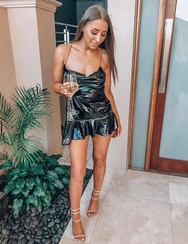 Bec & Bridge Into the Groove Mini Dress | Deep Emerald Green | Size 8 - Image 6