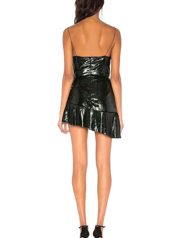 Bec & Bridge Into the Groove Mini Dress | Deep Emerald Green | Size 8 - Image 4