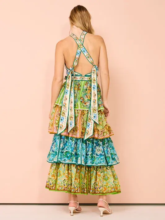 Alemais Dreamer Halter Tier Dress Multi Size 8 - Image 2