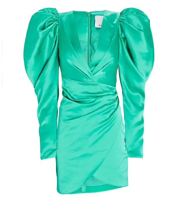 Acler Irwin Mini Dress Electric Green Size Au 10 for rent on The Volte - main image