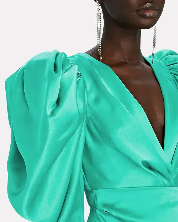 Acler Irwin Mini Dress Electric Green Size Au 10 for rent on The Volte - main image