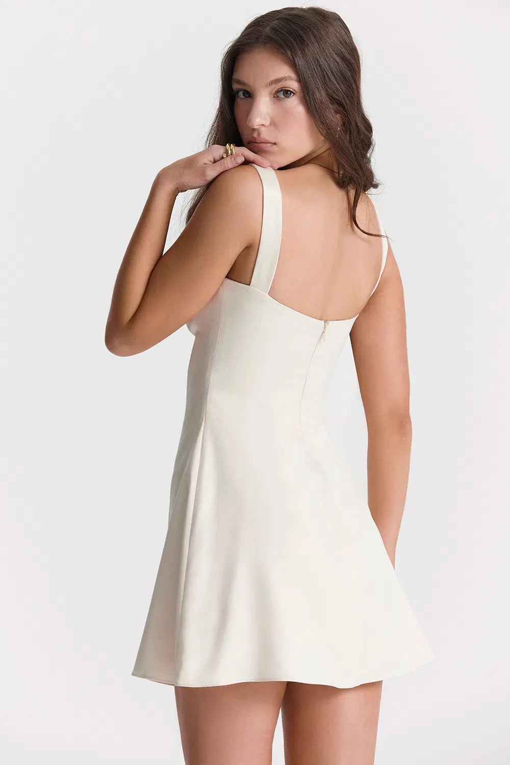 House Of CB Kara Vintage Mini Dress Cream Size 8  - Image 3