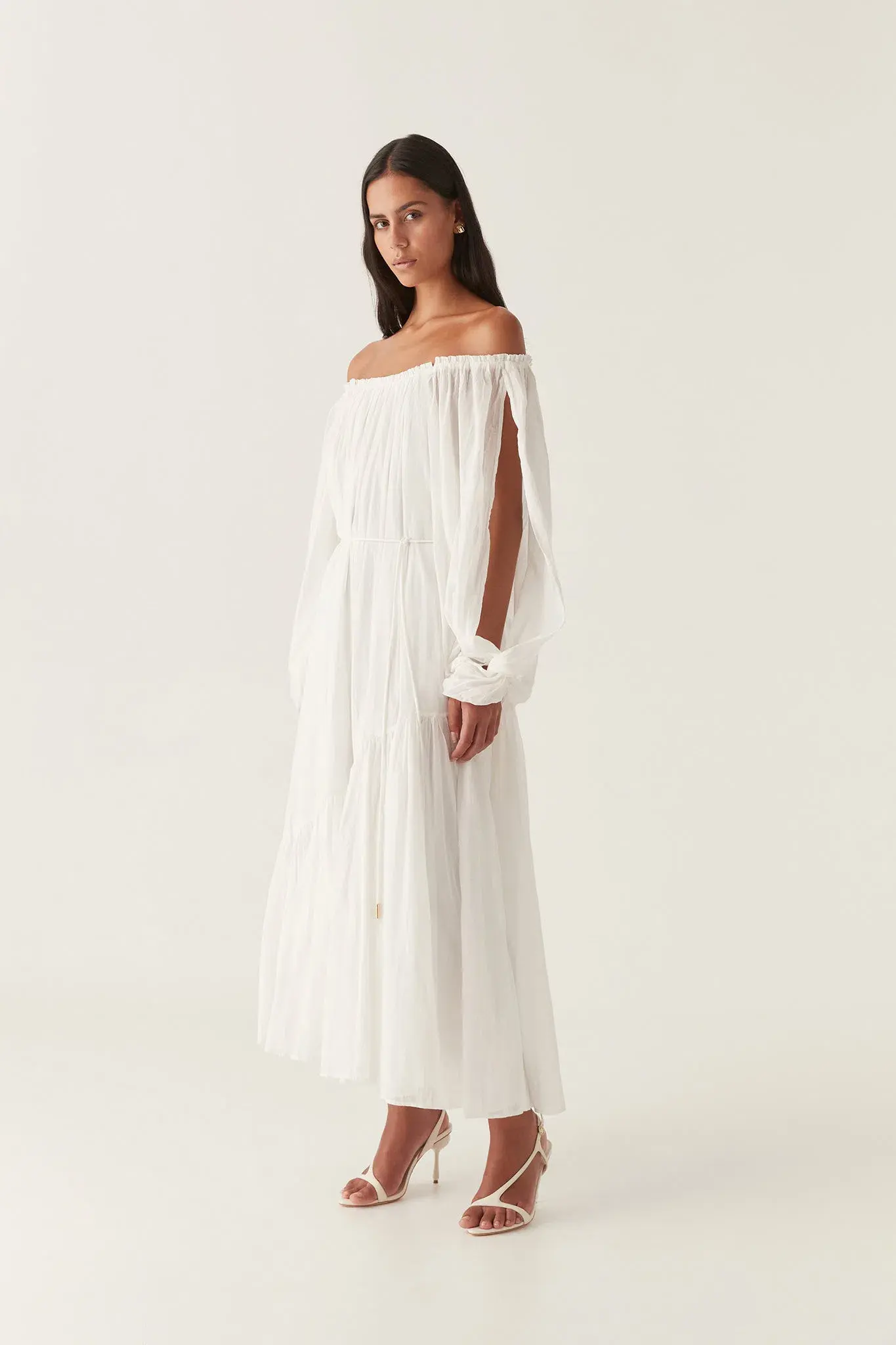 Aje Avani Smock Midi Dress Ivory Size 12 - Image 2