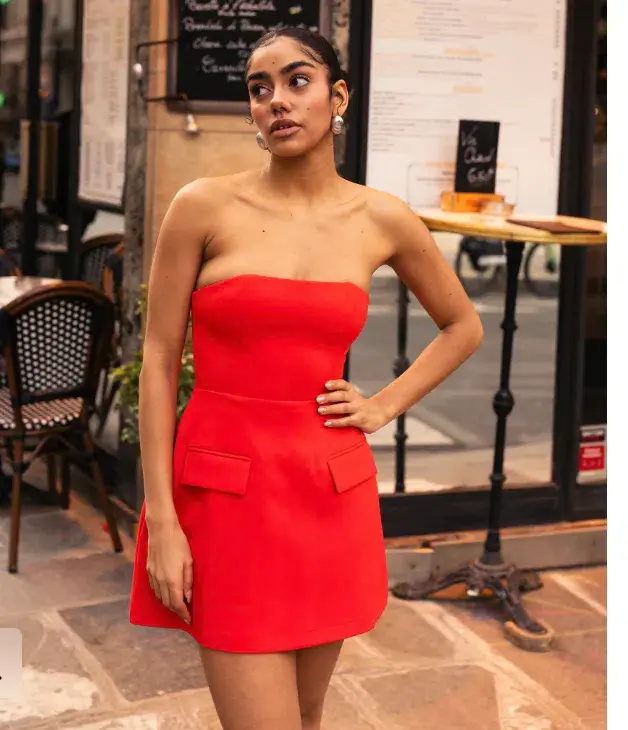 Odd Muse Ultimate Muse Strapless Mini Dress Red Size 8 - Image 3