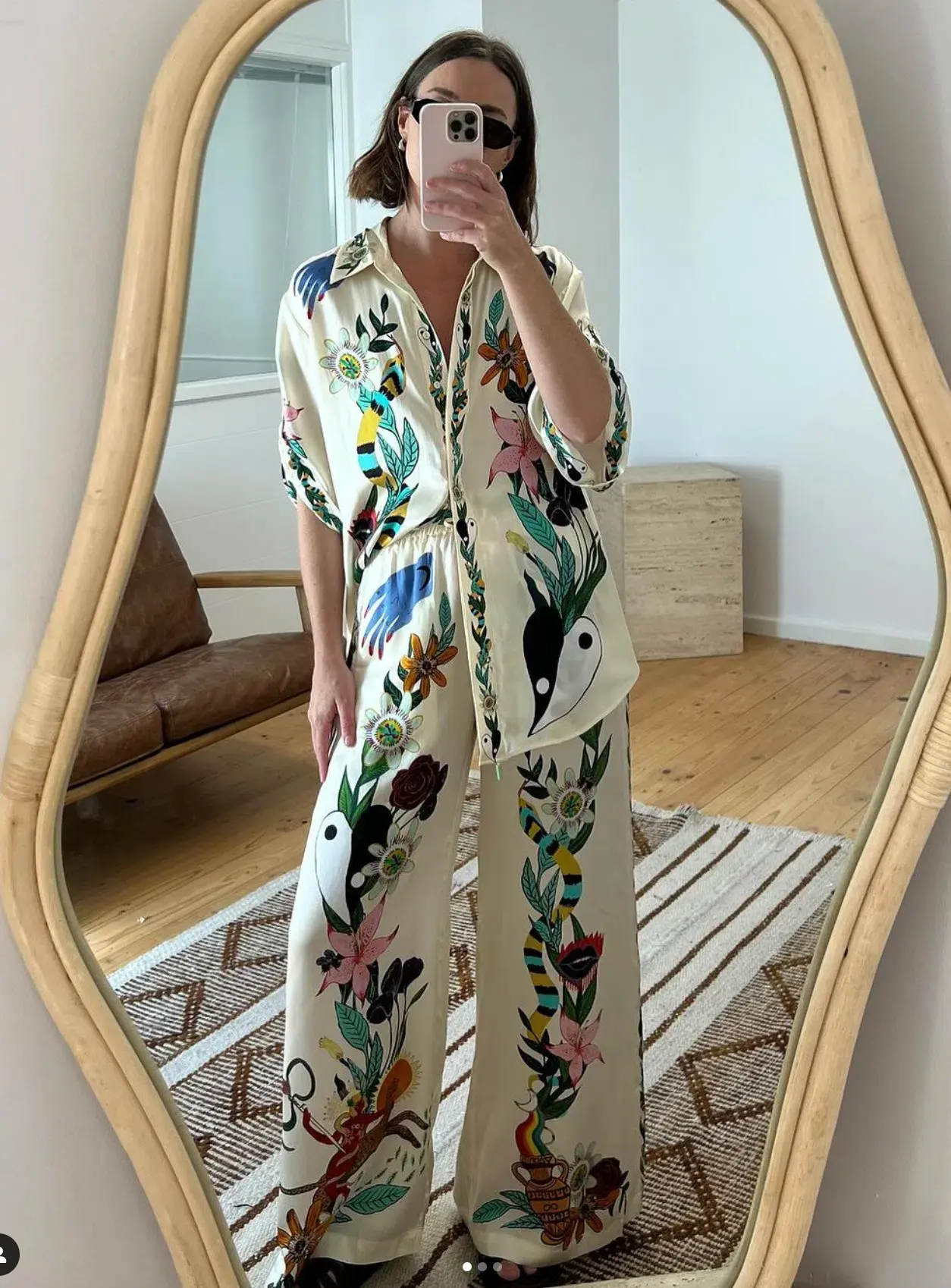 Alemais Meagan Silk Shirt & Pants Set Print Size 12 - Image 4