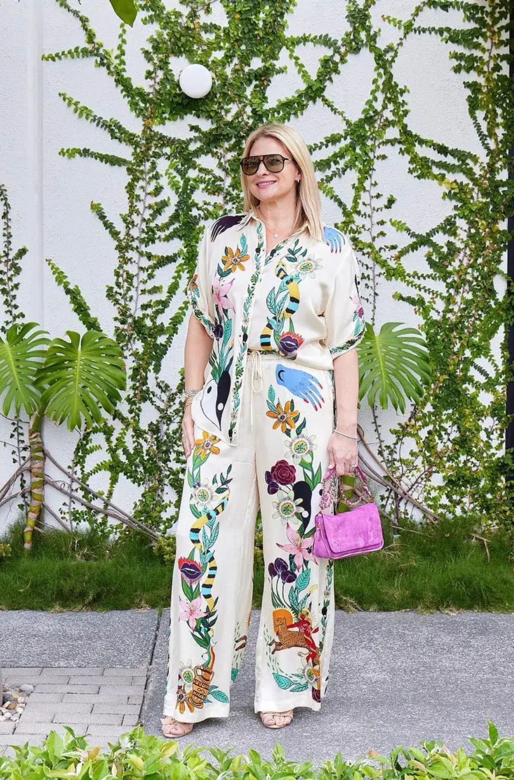 Alemais Meagan Silk Shirt & Pants Set Print Size 12 - Image 5