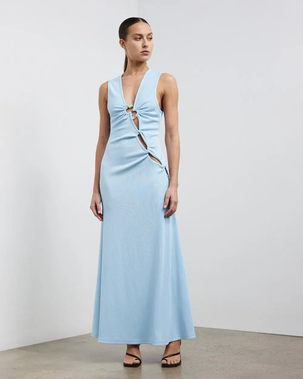 Christopher Esber Chasm Cay Buckle Dress Blue Calcite Size 8 - Image 1