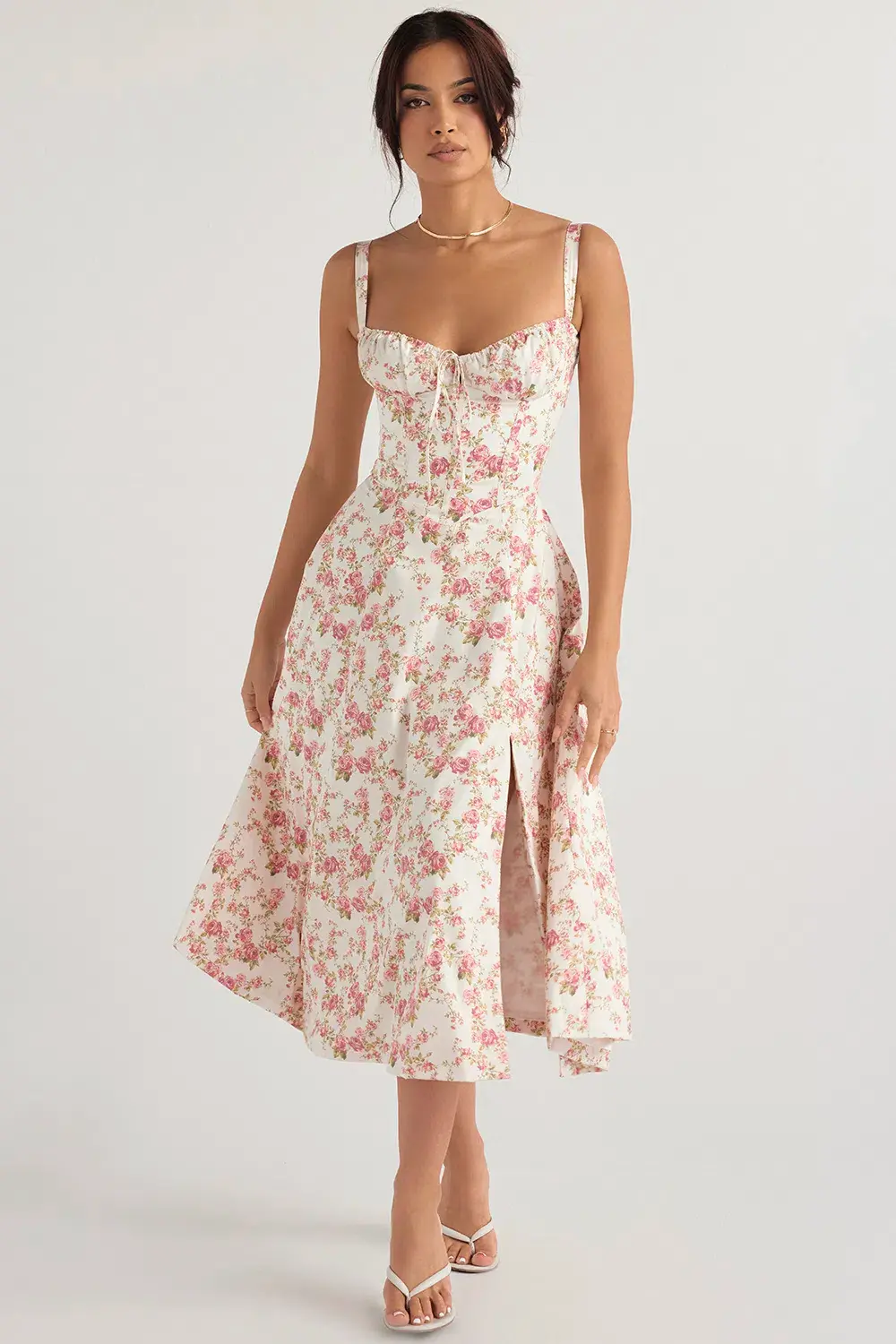House of CB Carmen Rose Print Bustier Sundress S / Au 8 - Image 2