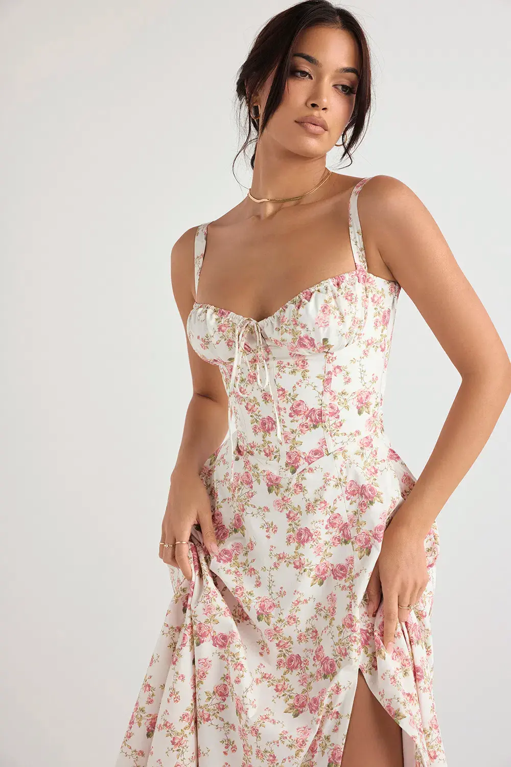 House of CB Carmen Rose Print Bustier Sundress S / Au 8 - Image 4