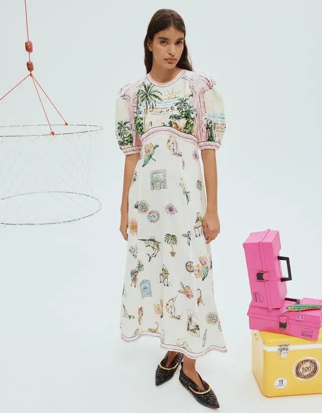 Alemais Sunset Midi Dress Multi Size 10  - Image 1
