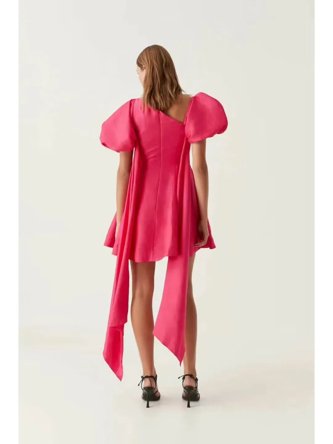 Aje Artista Tulip Sleeve Mini Dress Bougainvillea Red Size 8  - Image 4