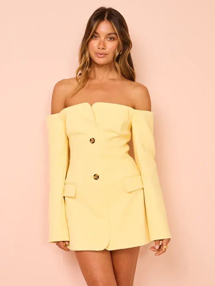 Sir the Label Sandrine Tailored Mini Dress Limone Size 1 / AU 8 - Image 2