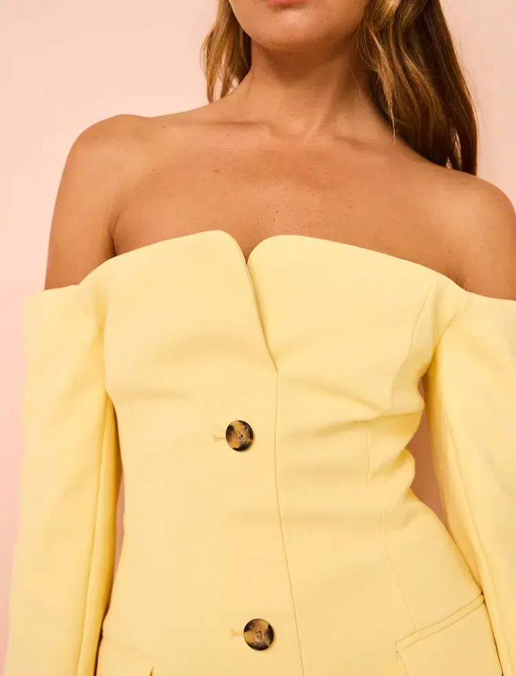 Sir the Label Sandrine Tailored Mini Dress Limone Size 1 / AU 8 - Image 4