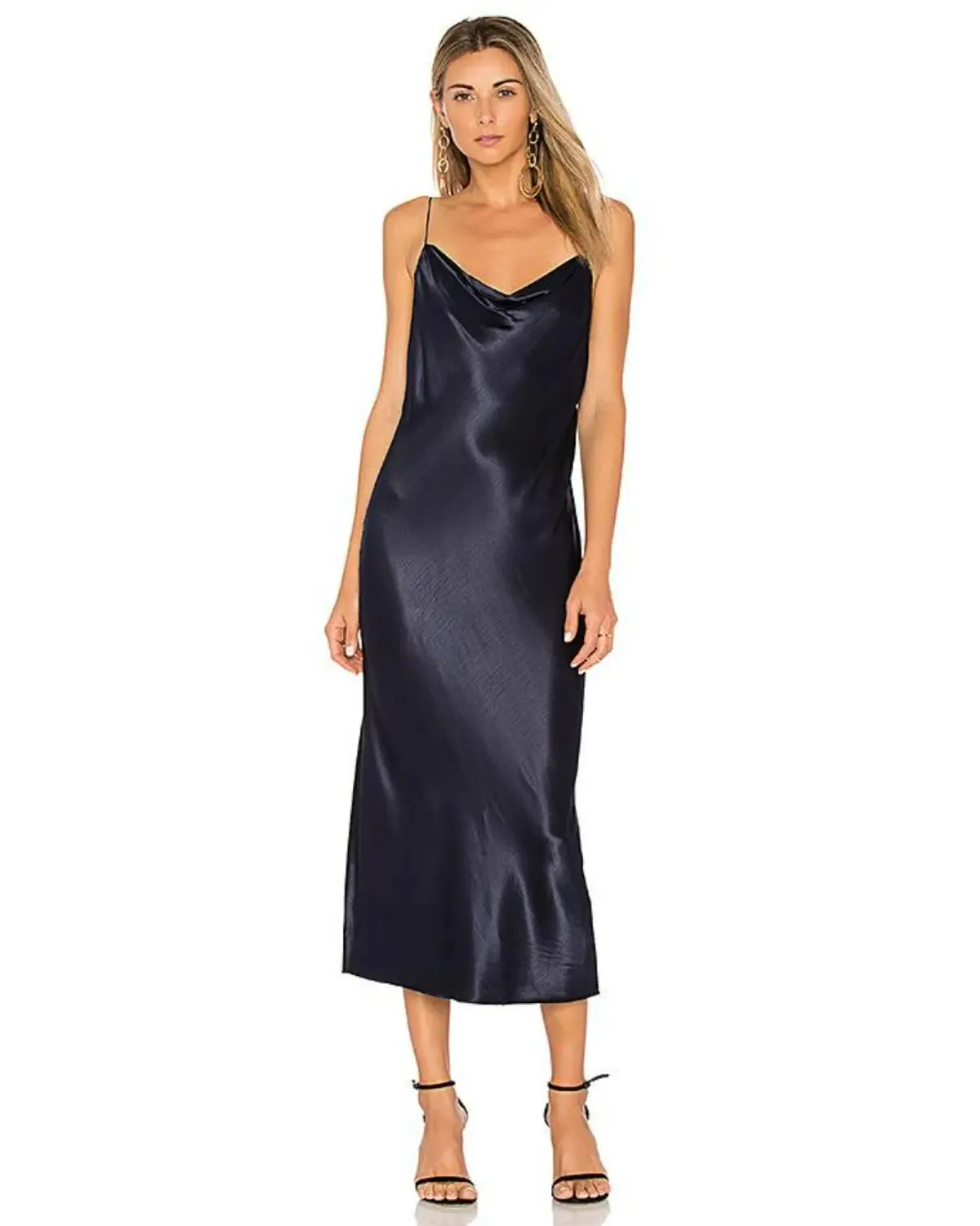 Bec & Bridge Sirens Satin Midi Dress Navy Size AU 8 - Image 1
