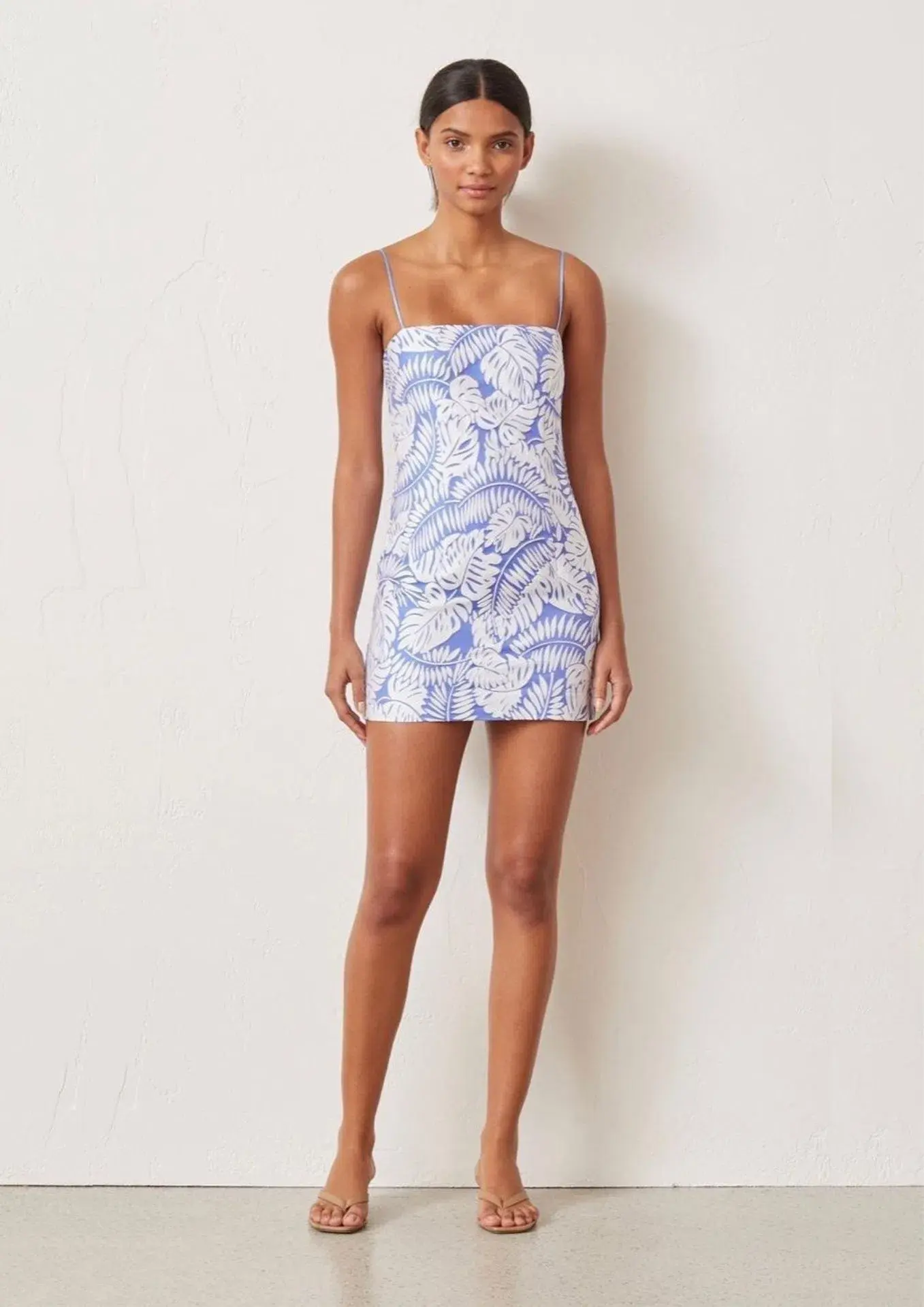 Bec & Bridge Banana Leaf Sleeveless Mini Dress Blue Size 8 - Image 1