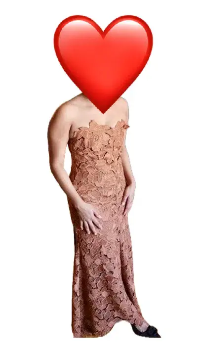 Carla Zampatti Rosewood Floral Lace Strapless Gown Brown Size 4 for rent on The Volte - main image