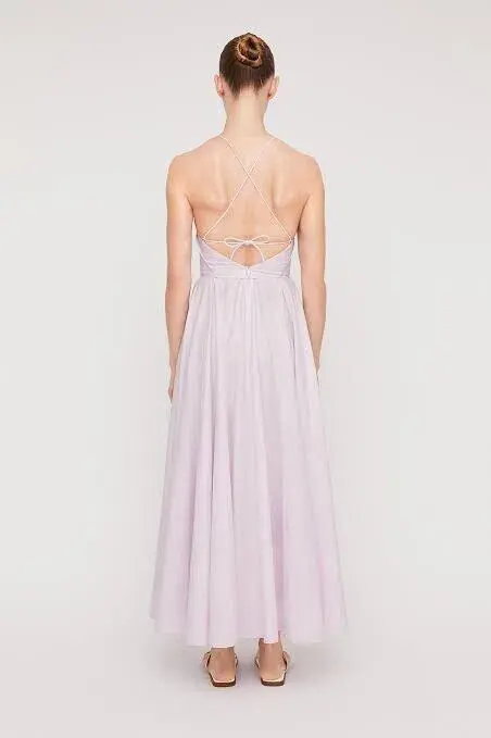 Scanlan Theodore Parachute Cotton Strappy Dress Lilac Size XS / AU 6 - Image 2