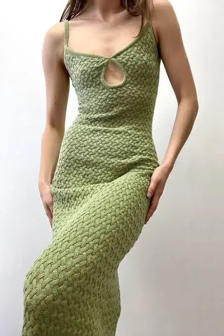 Bec & Bridge Effie Knit Key Maxi Dress in Sage Size XS / AU 6 - Image 3