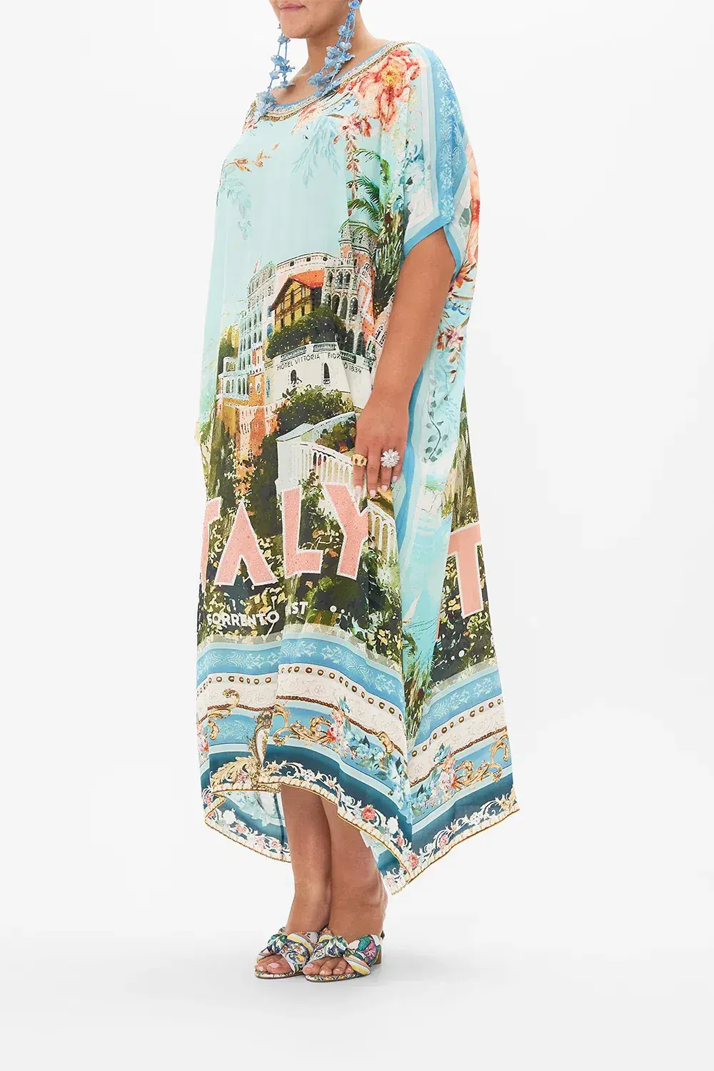 Camilla Round Neck Kaftan From Sorrento with Love One Size  - Image 6