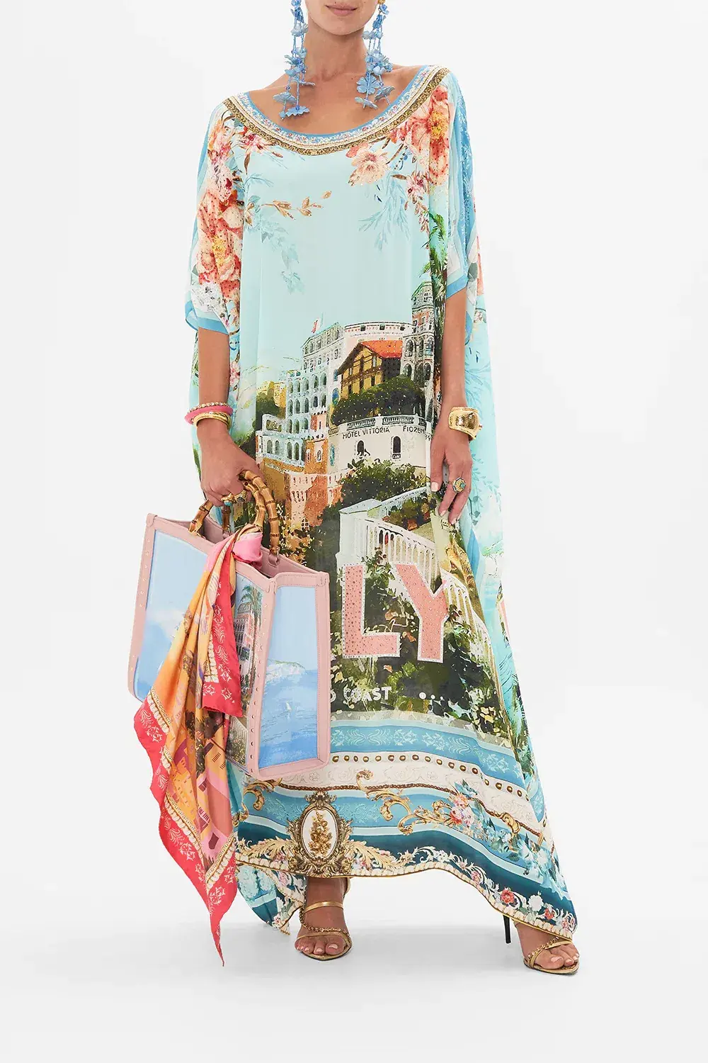 Camilla Round Neck Kaftan From Sorrento with Love One Size  - Image 1